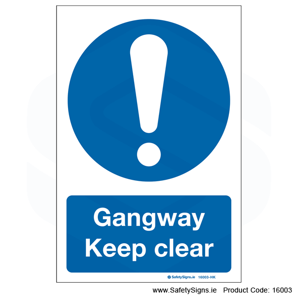 Gangway Keep Clear - 16003