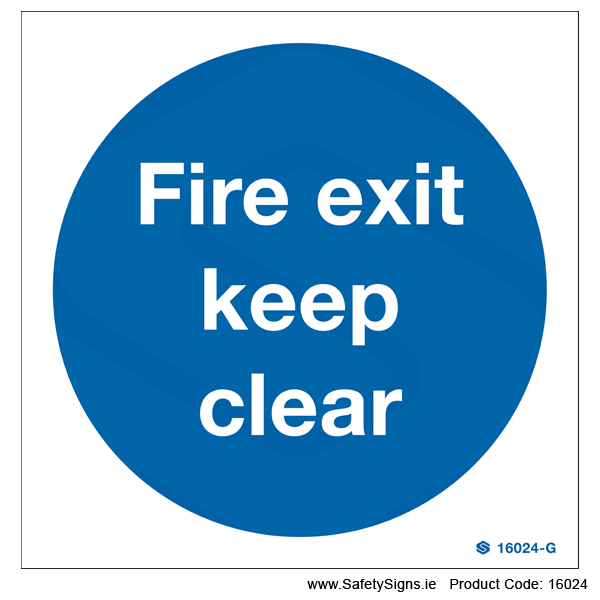 Fire Exit Keep Clear - 16024