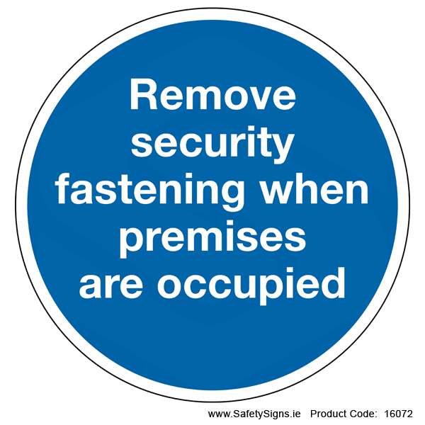 Remove Security Fastening (Circular) - 16072