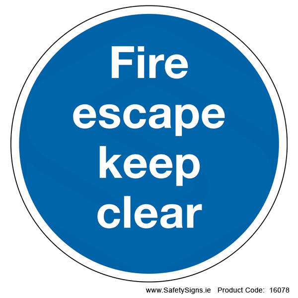 Fire Escape Keep Clear (Circular) - 16078