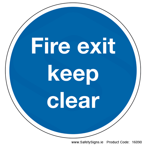 Fire Exit Keep Clear  (Circular) - 16090