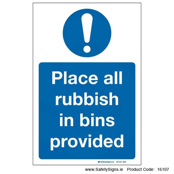 Place Rubbish in Bins - 16107
