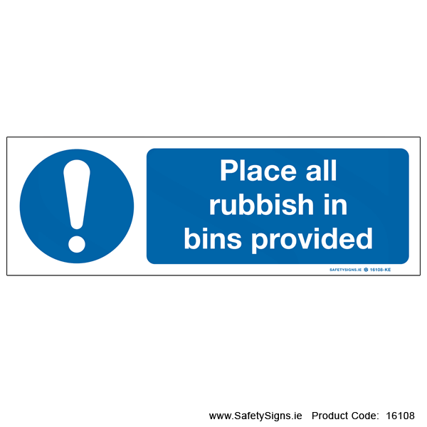 Place Rubbish in Bins  - 16108