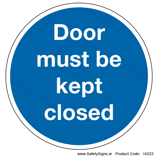 Door must be kept Closed (Circular) - 16223