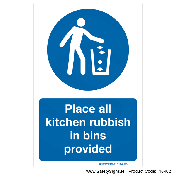 Place Kitchen Rubbish in Bins - 16402