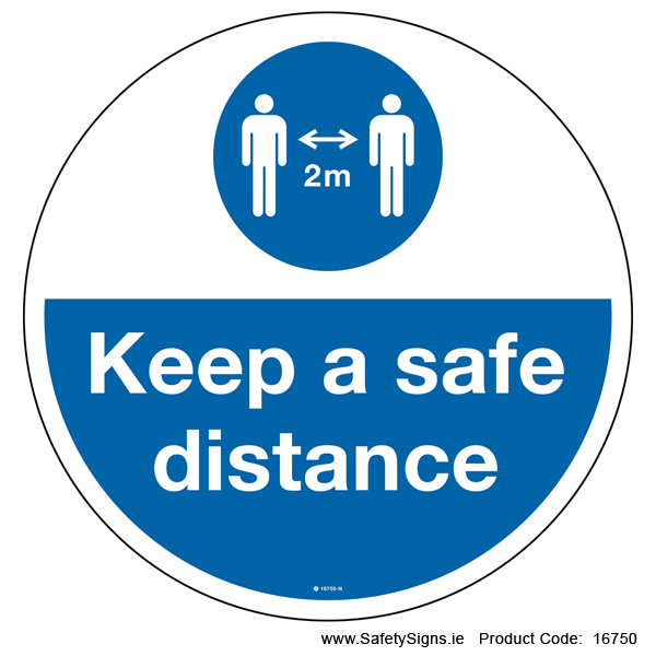 Keep a Safe Distance - FloorSign (Circular) - 16750