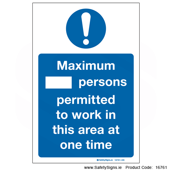 Maximum Persons in Area - 16761