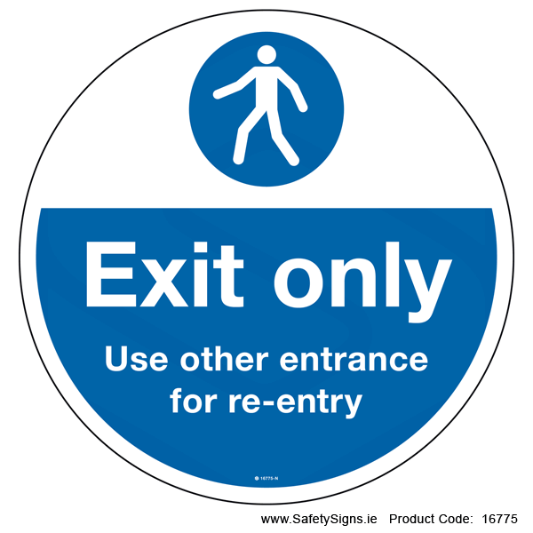 Exit Only - FloorSign (Circular) - 16775