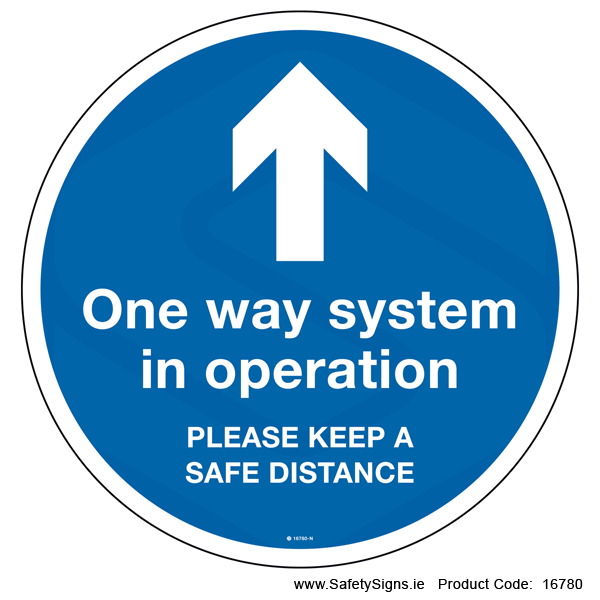 One Way System in Operation - FloorSign (Circular) - 16780