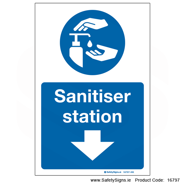 Sanitiser Station - Arrow Down - 16797