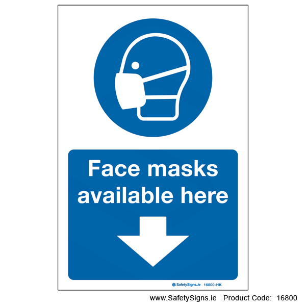 Face Masks Available Here - Arrow Down - 16800