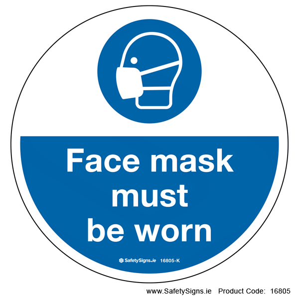 Face Mask Must be Worn (Circular) - 16805