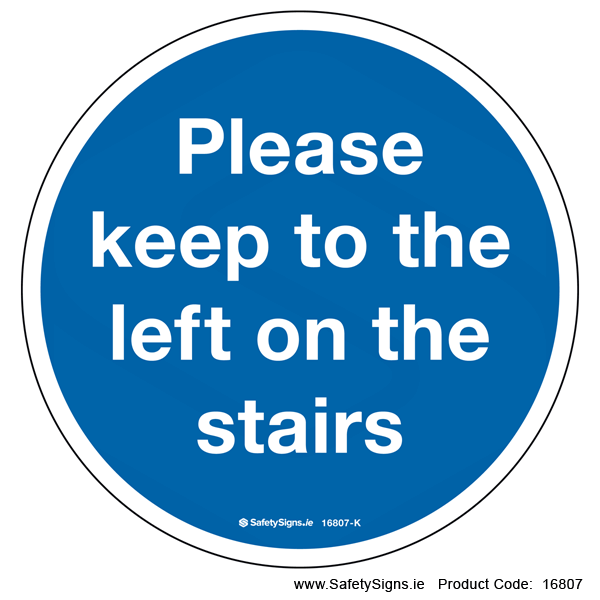 Keep to Left on Stairs (Circular) - 16807