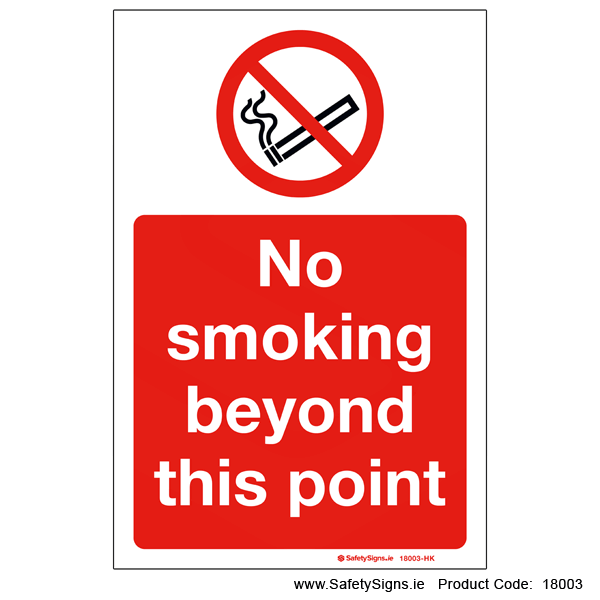 No Smoking beyond this Point - 18003