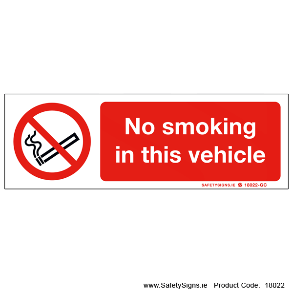 No Smoking in this Vehicle - 18022