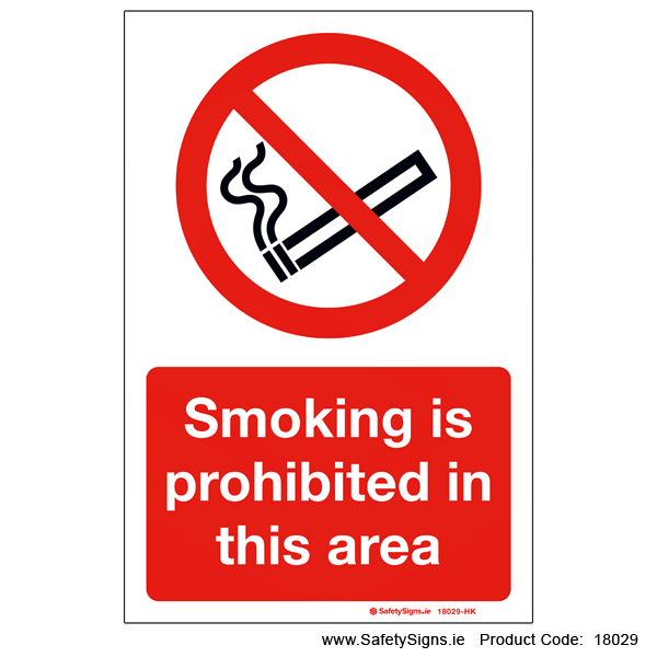 Smoking is Prohibited in this Area - 18029