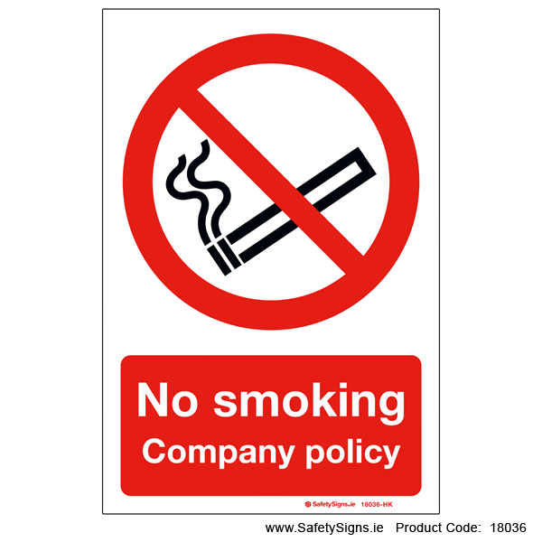 No Smoking Company Policy - 18036