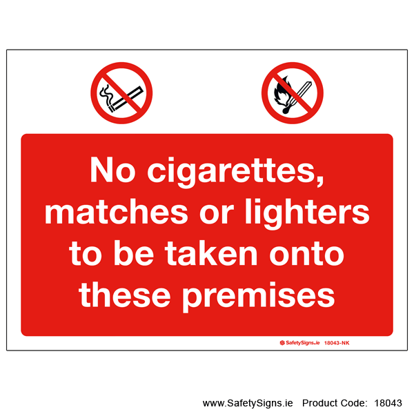 No Cigarettes Matches Lighters - 18043
