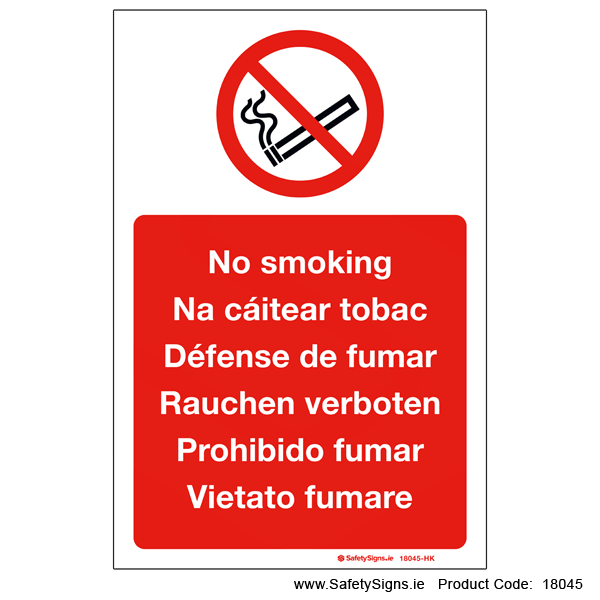 No Smoking Multilingual - 18045