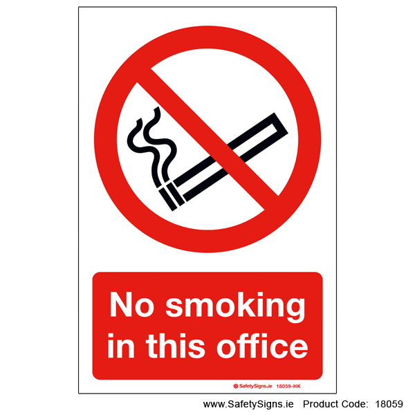 No Smoking in this Office - 18059