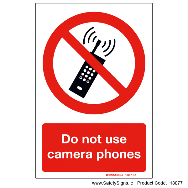Do not use Camera Phones - 18077