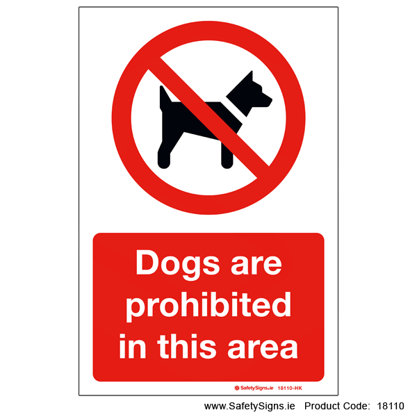Dogs are Prohibited in this Area - 18110