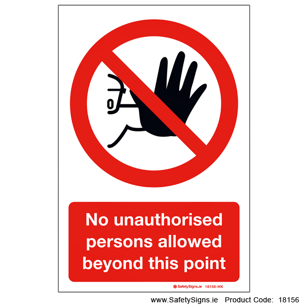 No Unauthorised Persons - 18156