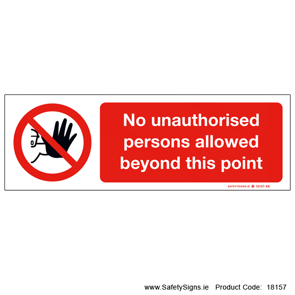 No Unauthorised Persons - 18157