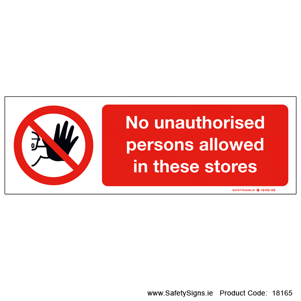 No Unauthorised Persons - 18165