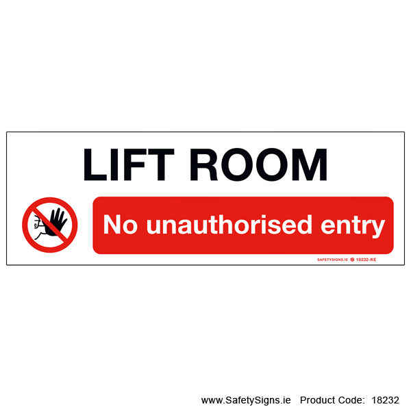 No Entry to Lift Room - 18232