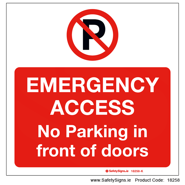 No Parking in Front of Doors - 18258