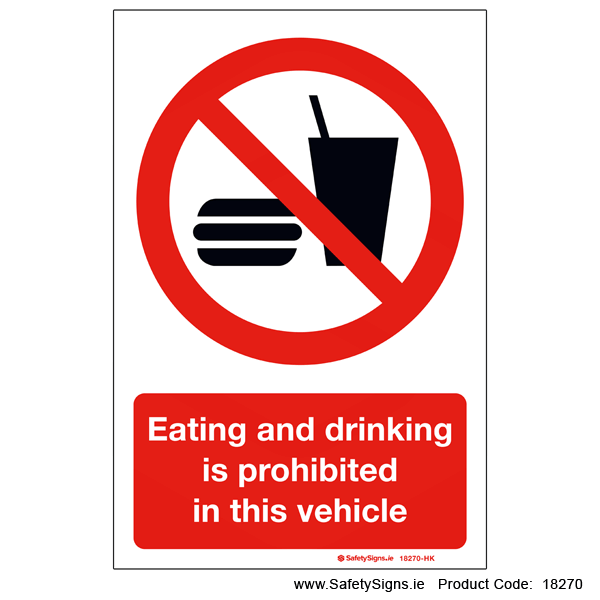 Eating and Drinking Prohibited - 18270