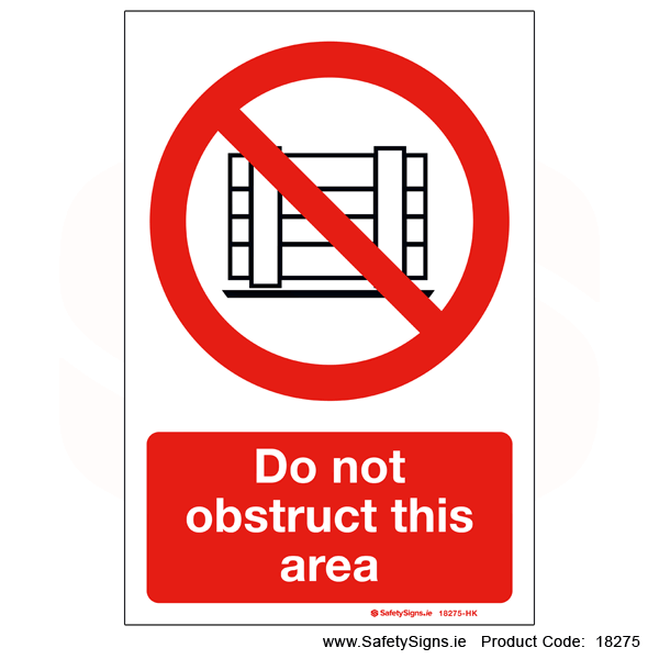 Do not Obstruct this Area - 18275