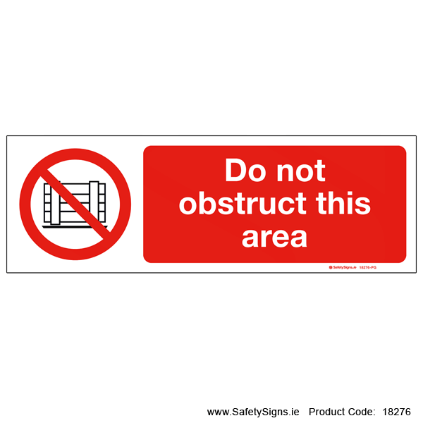 Do not Obstruct this Area - 18276