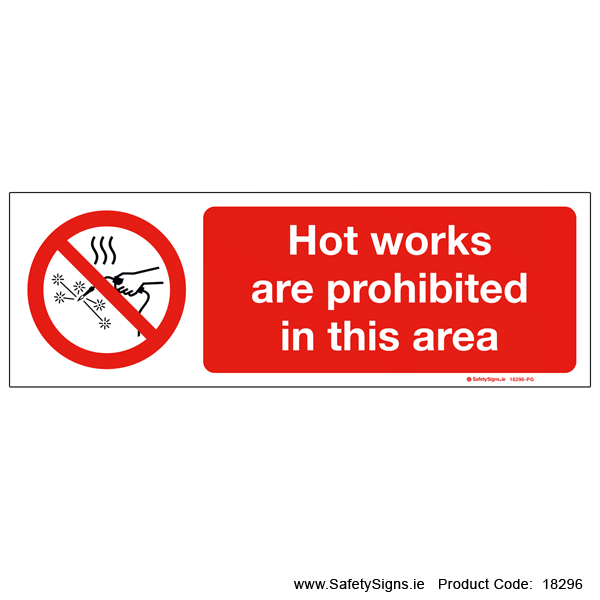 Hot Works Prohibited - 18296