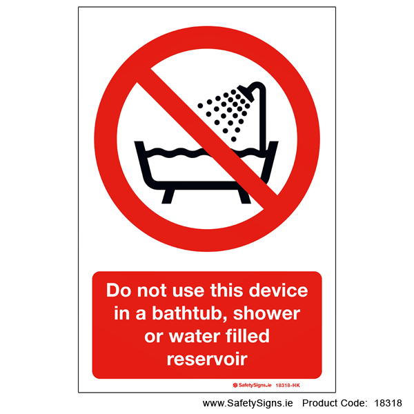 Do not Use Device near Water - 18318