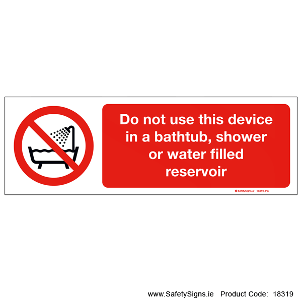 Do not Use Device near Water - 18319