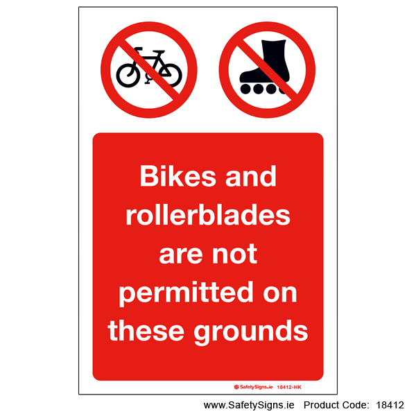 No Bikes or Rollerblades - 18412