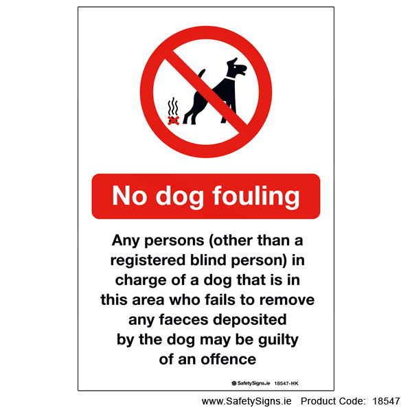 No Dog Fouling - 18547