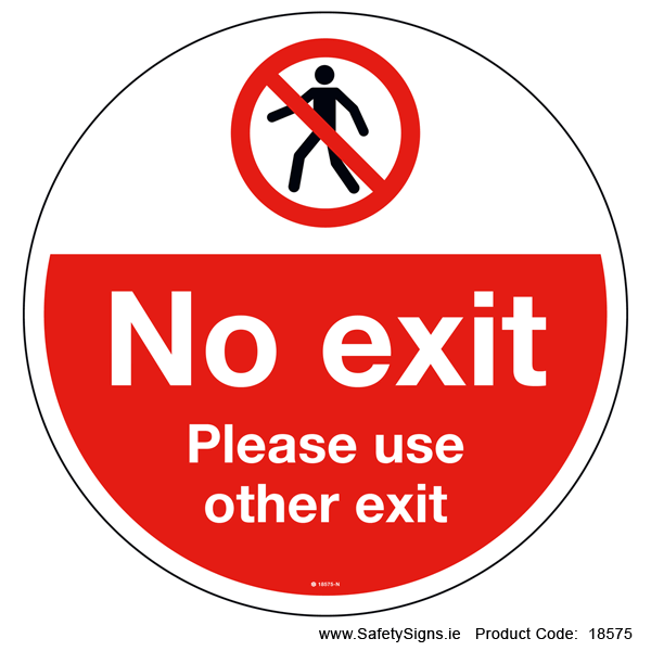 No Exit - Use Other Exit - FloorSign (Circular) - 18575