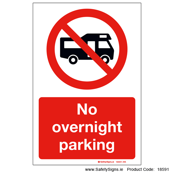 No Overnight Parking - 18591