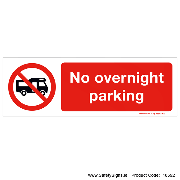 No Overnight Parking - 18592