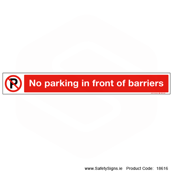 No Parking in Front of Barriers - 18616