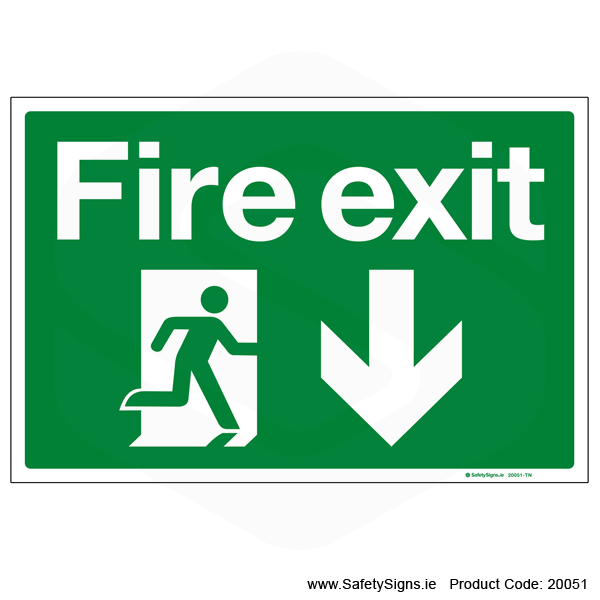 Fire Exit SG101 Arrow Down - 20051