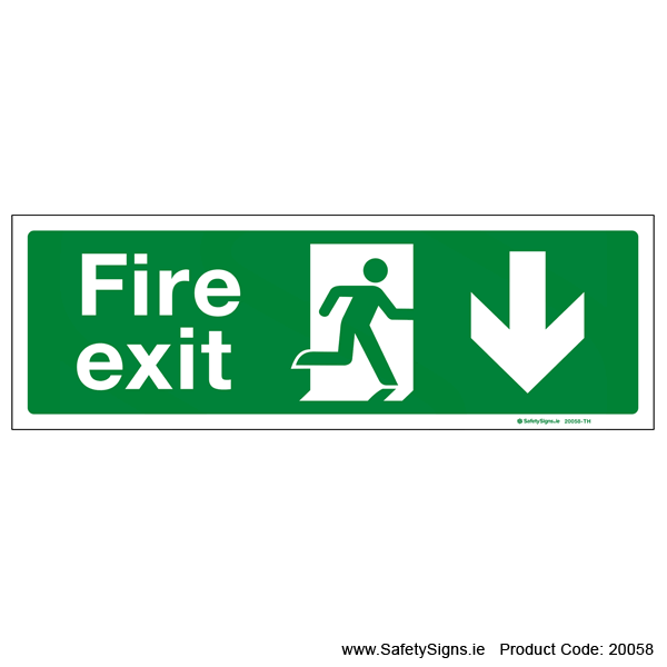 Fire Exit SG102 Arrow Down - 20058