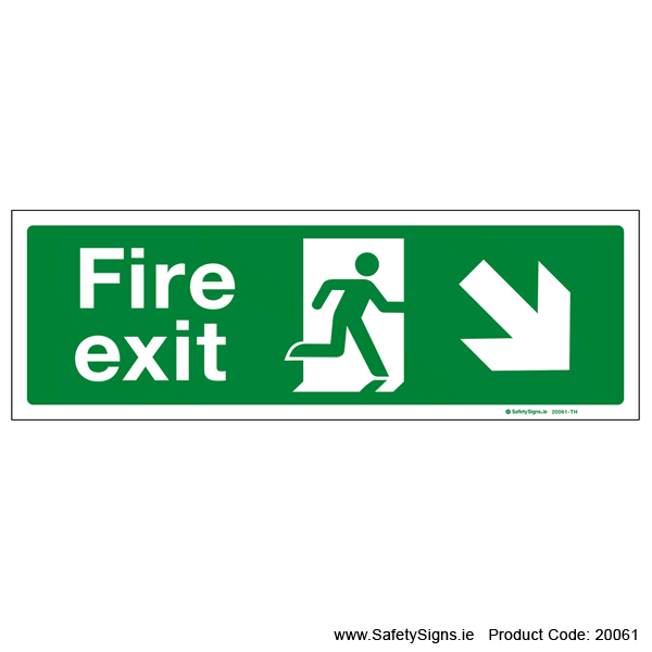 Fire Exit SG102 Arrow Down Right - 20061