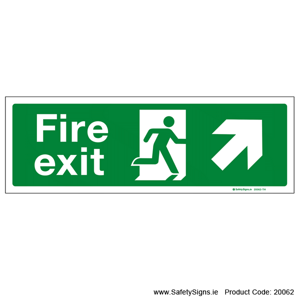 Fire Exit SG102 Arrow Up Right - 20062