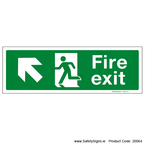 Fire Exit SG102 Arrow Up Left - 20064