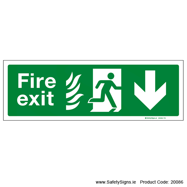 Fire Exit SG104 Arrow Down - 20086