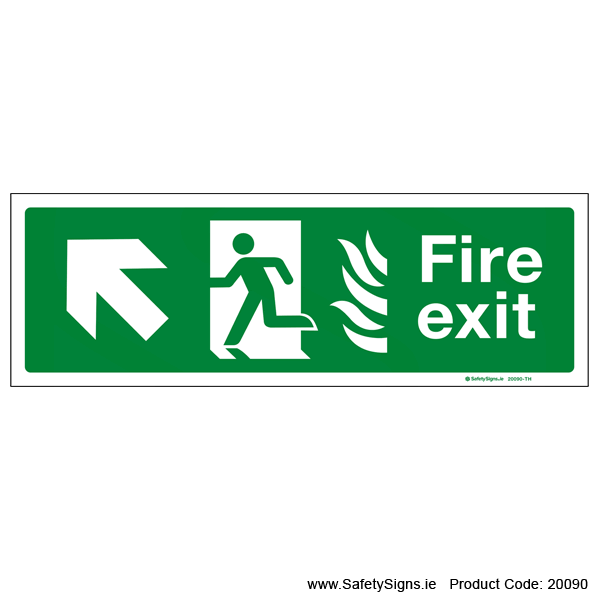 Fire Exit SG104 Arrow Up Left - 20090